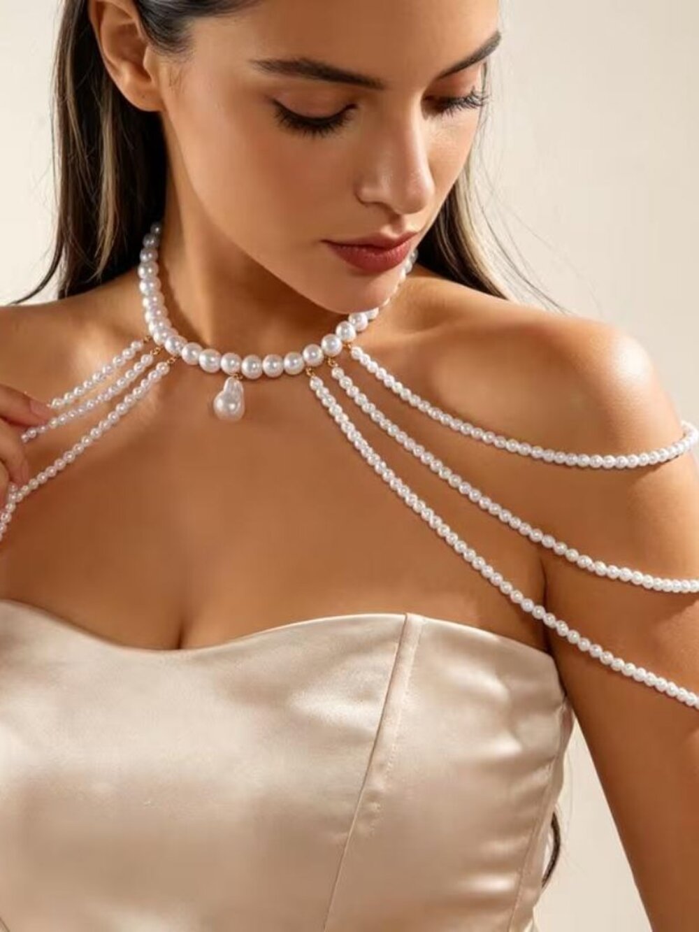3~ STRAND PEARL CHAIN WRAP